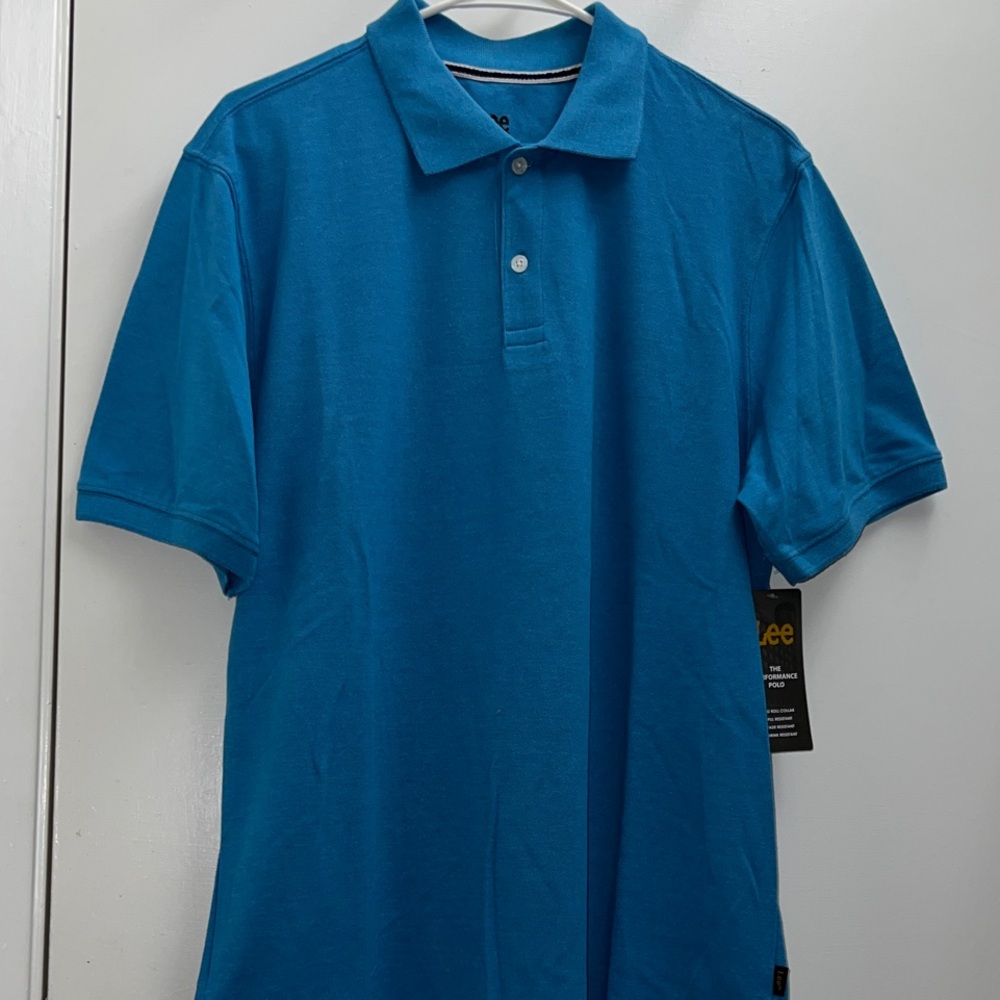 NWT Lee Bright Blue Men's Polo Shirt